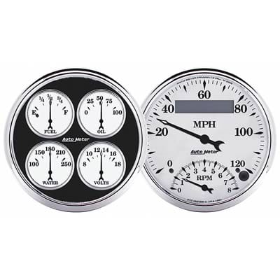 AutoMeter AutoMeter Old Tyme White II Analog Gauge Kits 1203 Autofit