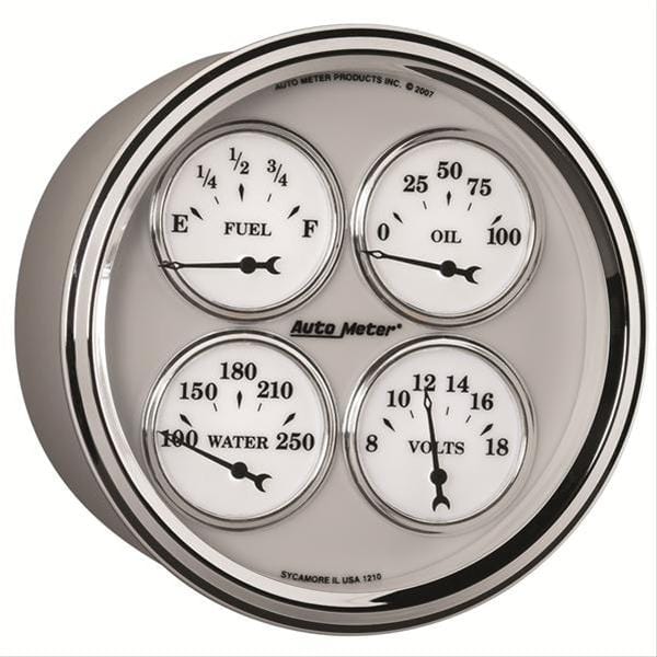 AutoMeter AutoMeter Old Tyme White II Analog Gauge Kits 1210 Autofit