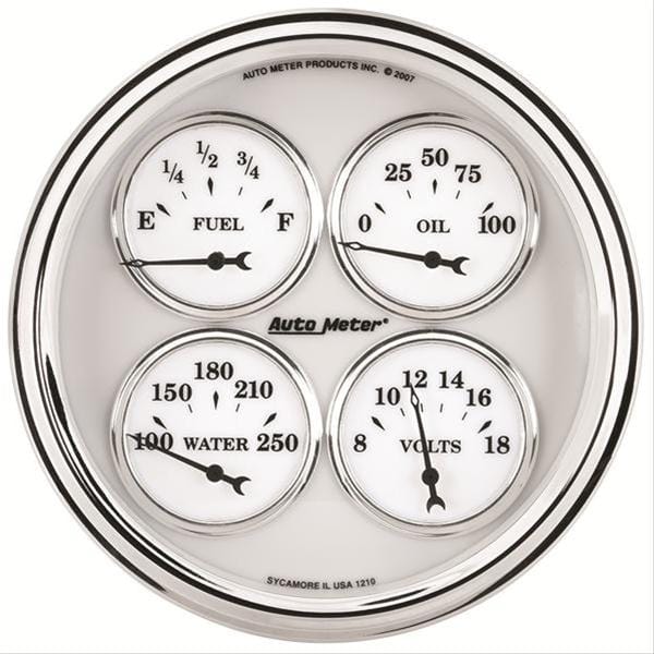 AutoMeter AutoMeter Old Tyme White II Analog Gauge Kits 1210 Autofit