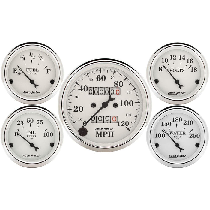 AutoMeter AutoMeter Old Tyme White Series Analog Gauge Kits 1601 Autofit