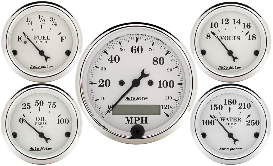 AutoMeter AutoMeter Old Tyme White Series Analog Gauge Kits 1602-M Autofit