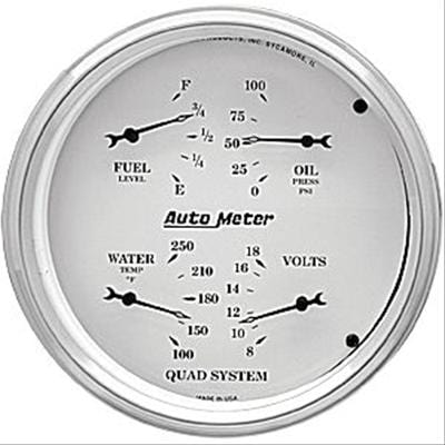 AutoMeter AutoMeter Old Tyme White Series Analog Gauge Kits 1610 Autofit