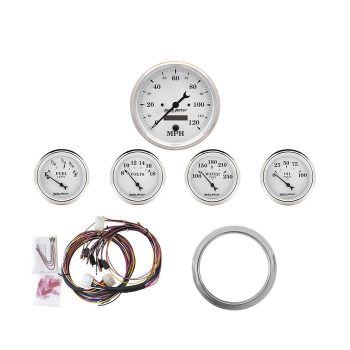 AutoMeter AutoMeter Old Tyme White Series Instrument Clusters 7034-OTW Autofit