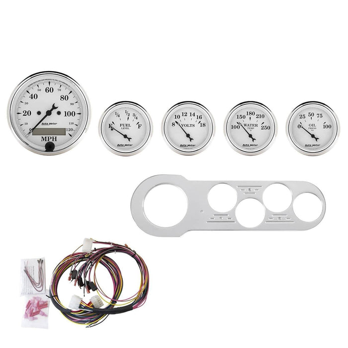 AutoMeter AutoMeter Old Tyme White Series Instrument Clusters 7042-OTW Autofit