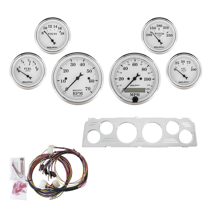AutoMeter AutoMeter Old Tyme White Series Instrument Clusters 7043-OTW Autofit