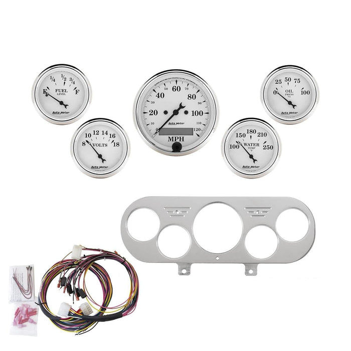 AutoMeter AutoMeter Old Tyme White Series Instrument Clusters 7044-OTW Autofit