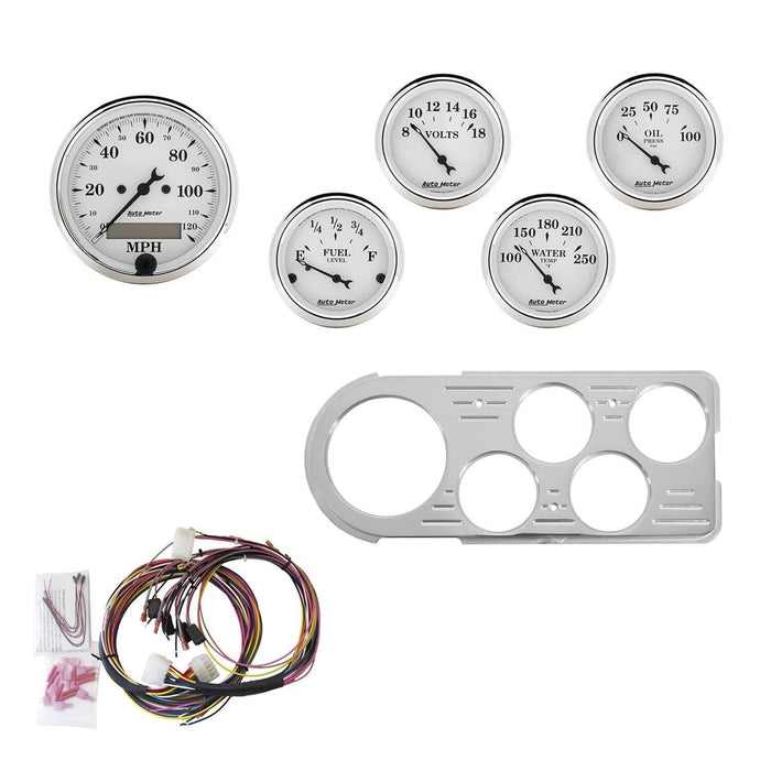 AutoMeter AutoMeter Old Tyme White Series Instrument Clusters 7046-OTW Autofit