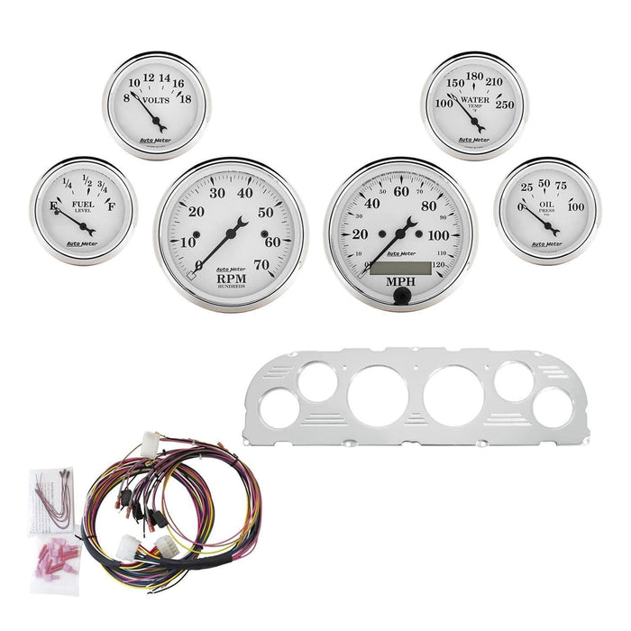 AutoMeter AutoMeter Old Tyme White Series Instrument Clusters 7047-OTW Autofit