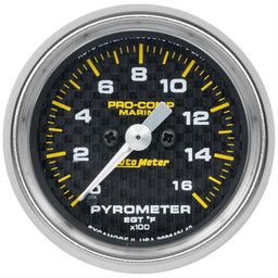 AutoMeter AutoMeter Pro-Comp Marine Carbon Fiber Analog Gauges 200842-40 Autofit