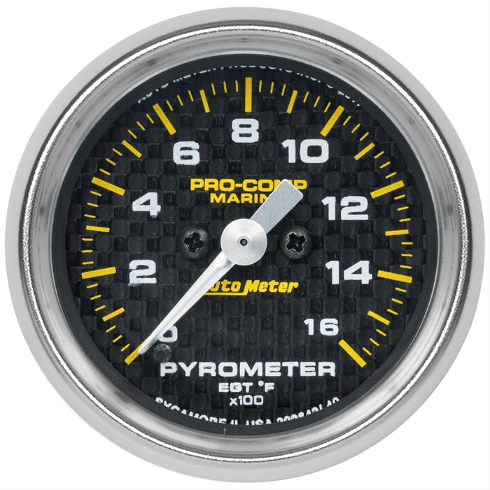 AutoMeter AutoMeter Pro-Comp Marine Carbon Fiber Analog Gauges 200842-40 Autofit