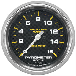 AutoMeter AutoMeter Pro-Comp Marine Carbon Fiber Analog Gauges 200844-40 Autofit