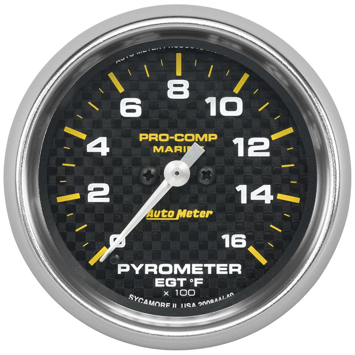 AutoMeter AutoMeter Pro-Comp Marine Carbon Fiber Analog Gauges 200844-40 Autofit