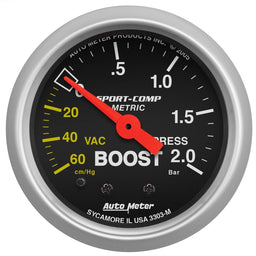 AutoMeter AutoMeter Sport-Comp Analog Gauges 3303-M Autofit