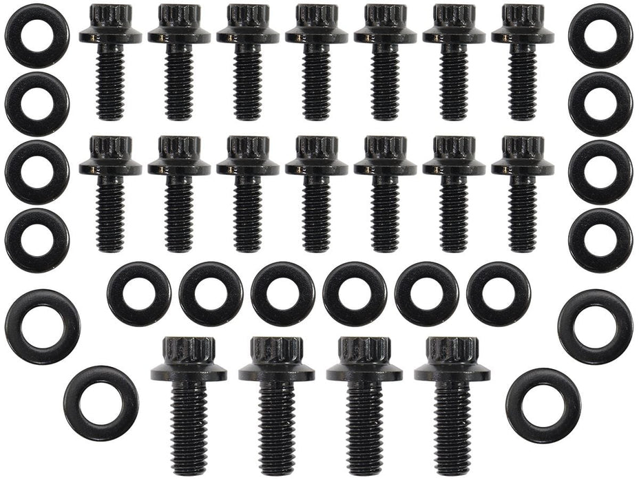 Automotive Fittings Small Block Chev with 1 Piece Gasket Oil Pan Bolt Kit - Black Finish Small Block Chev with 1 Piece Gasket Oil Pan Bolt Kit - Black Finish Autofit