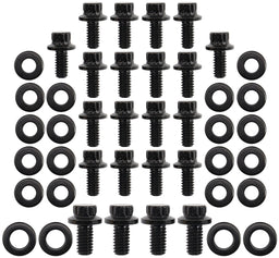 Automotive Fittings Small Block Ford Windsor & Ford Cleveland Oil Pan Bolt Kit - Black Finish Small Block Ford Windsor & Ford Cleveland Oil Pan Bolt Kit - Black Fin Autofit