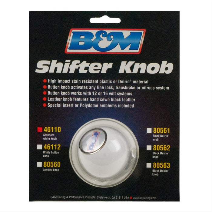 B&M B&M White Shifter Knobs 46110 Autofit