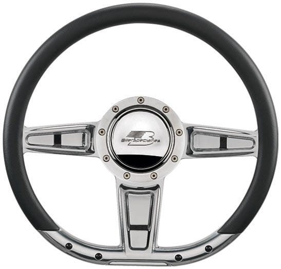 Billet Billet Billet 14" CAMBER D-Shaped Billet Steering Wheel (BS29402) Autofit