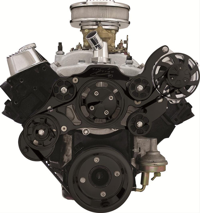 Billet Specialties Billet Specialties Tru Trac Serpentine Systems without A/C BLK14925 Autofit