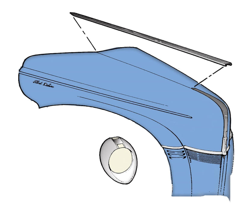 Bob Drake Reproductions Bob Drake Center Hood Trim 01A-16736-B Autofit