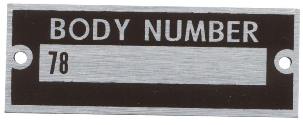 Bob Drake Reproductions Bob Drake Reproductions VIN Plates 78-14002 Autofit