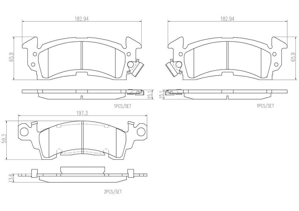Brembo Brembo NAO Ceramic Brake Pads P10017N Autofit