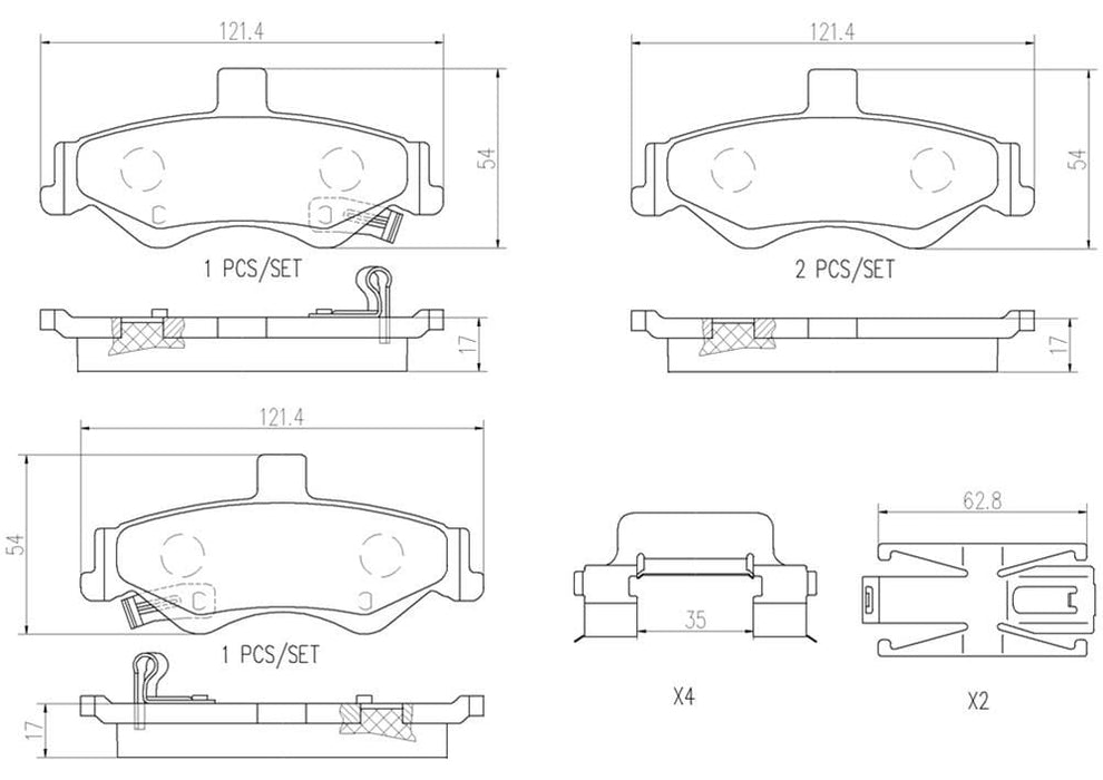 Brembo Brembo NAO Ceramic Brake Pads P10025N Autofit