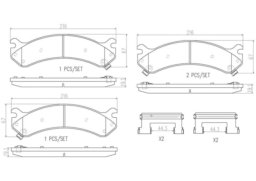 Brembo Brembo NAO Ceramic Brake Pads P10026N Autofit