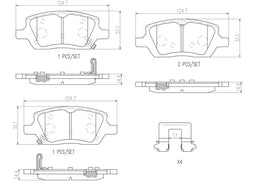 Brembo Brembo NAO Ceramic Brake Pads P10035N Autofit