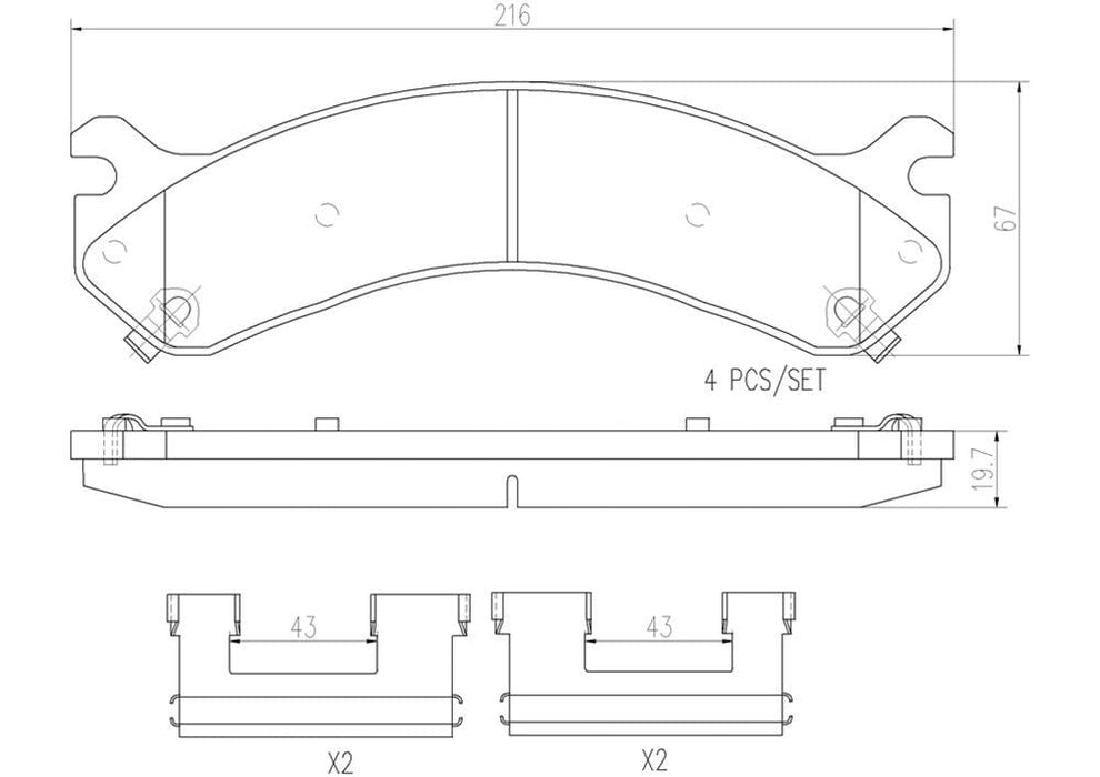 Brembo Brembo NAO Ceramic Brake Pads P10041N Autofit