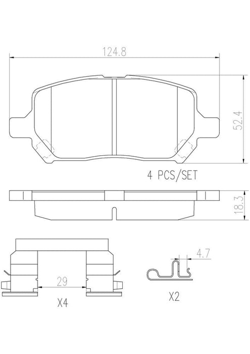 Brembo Brembo NAO Ceramic Brake Pads P10043N Autofit