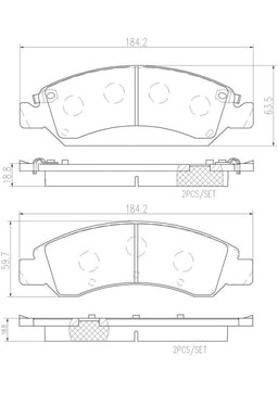 Brembo Brembo NAO Ceramic Brake Pads P10065N Autofit