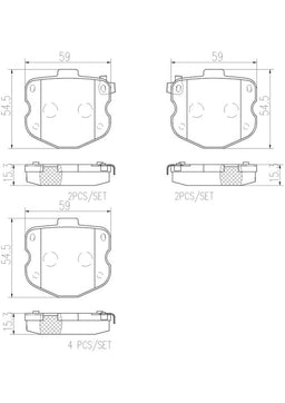 Brembo Brembo NAO Ceramic Brake Pads P10066N Autofit