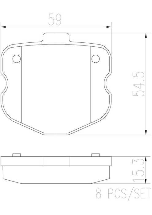 Brembo Brembo NAO Ceramic Brake Pads P10067N Autofit