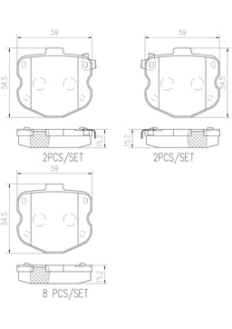 Brembo Brembo NAO Ceramic Brake Pads P10069N Autofit