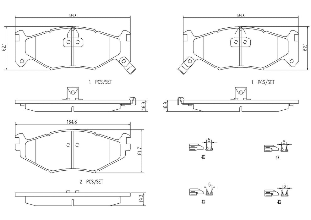 Brembo Brembo NAO Ceramic Brake Pads P11007N Autofit