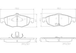 Brembo Brembo NAO Ceramic Brake Pads P11016N Autofit