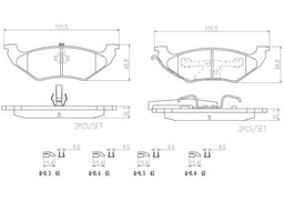 Brembo Brembo NAO Ceramic Brake Pads P11027N Autofit