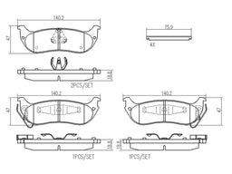 Brembo Brembo NAO Ceramic Brake Pads P11029N Autofit