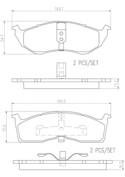 Brembo Brembo NAO Ceramic Brake Pads P11038N Autofit