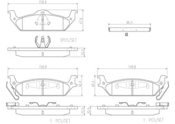 Brembo Brembo NAO Ceramic Brake Pads P15012N Autofit