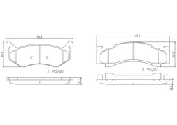 Brembo Brembo NAO Ceramic Brake Pads P18014N Autofit