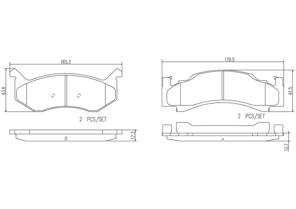 Brembo Brembo NAO Ceramic Brake Pads P18014N Autofit