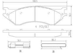 Brembo Brembo NAO Ceramic Brake Pads P18016N Autofit