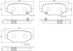 Brembo Brembo NAO Ceramic Brake Pads P18029N Autofit