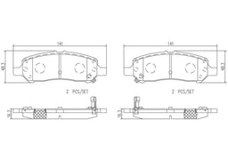 Brembo Brembo NAO Ceramic Brake Pads P18031N Autofit