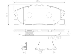 Brembo Brembo NAO Ceramic Brake Pads P18037N Autofit