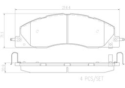 Brembo Brembo NAO Ceramic Brake Pads P18039N Autofit