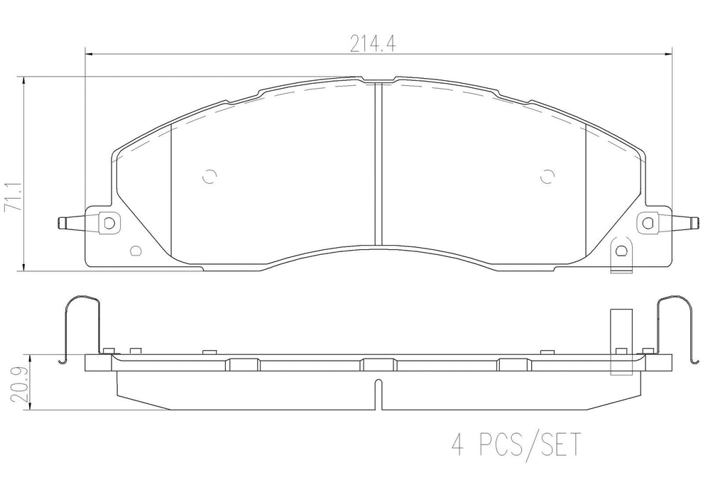 Brembo Brembo NAO Ceramic Brake Pads P18039N Autofit