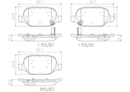 Brembo Brembo NAO Ceramic Brake Pads P23151N Autofit