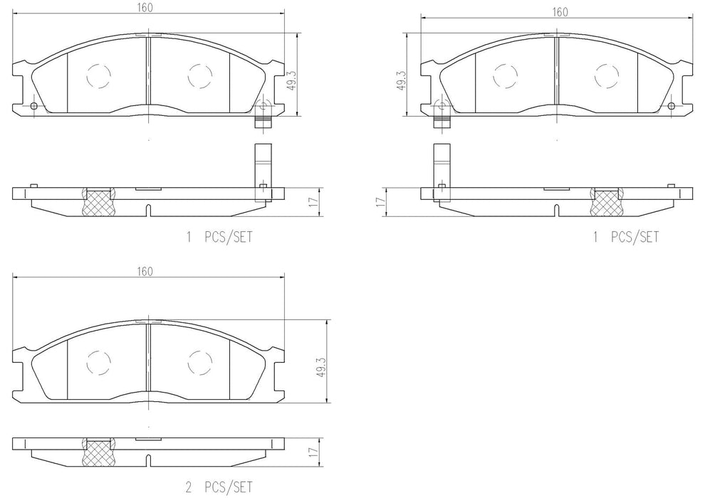 Brembo Brembo NAO Ceramic Brake Pads P24026N Autofit